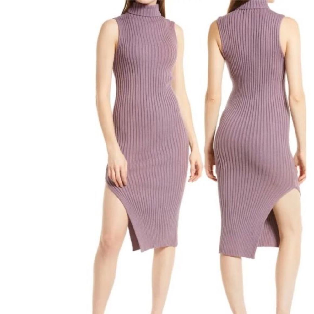 VICI PURPLE TURTLE NECK DRESS
